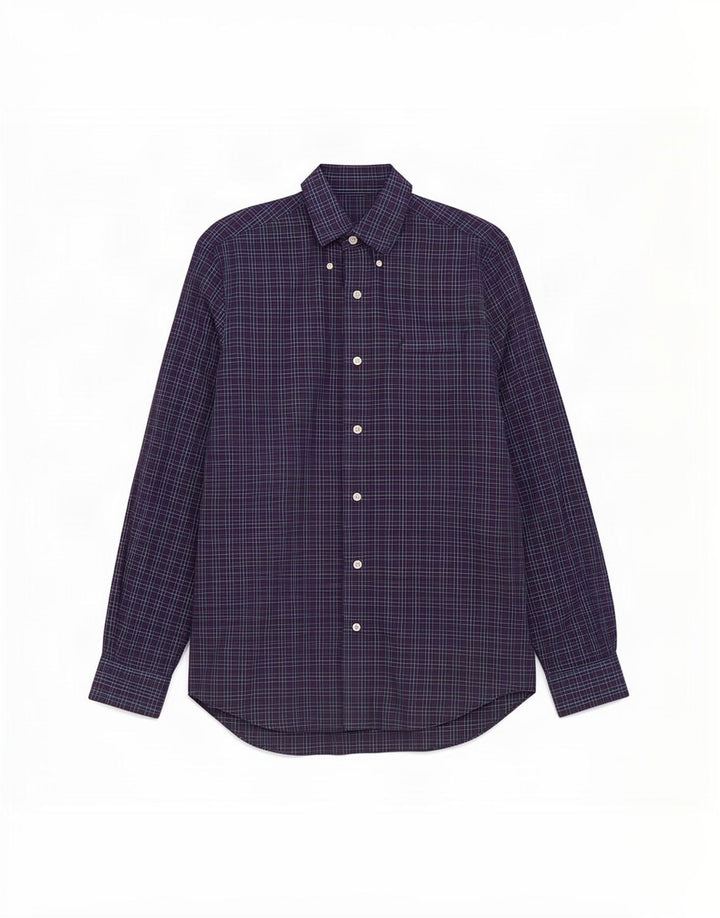 Camisa Nautica Hombre Small Azul Marino Cuadros Algodón