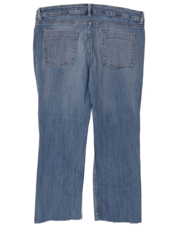 Marks & Spencer Damen Indigo Crop Slim Bootcut Jeans UK 18 XL W38 L25 Blau