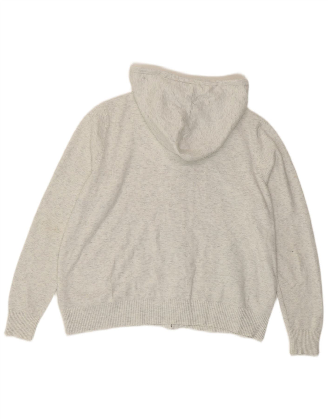 Marks & Spencer Womens Hooded Cardigan Sweater UK 14 Medium Grey Flecked