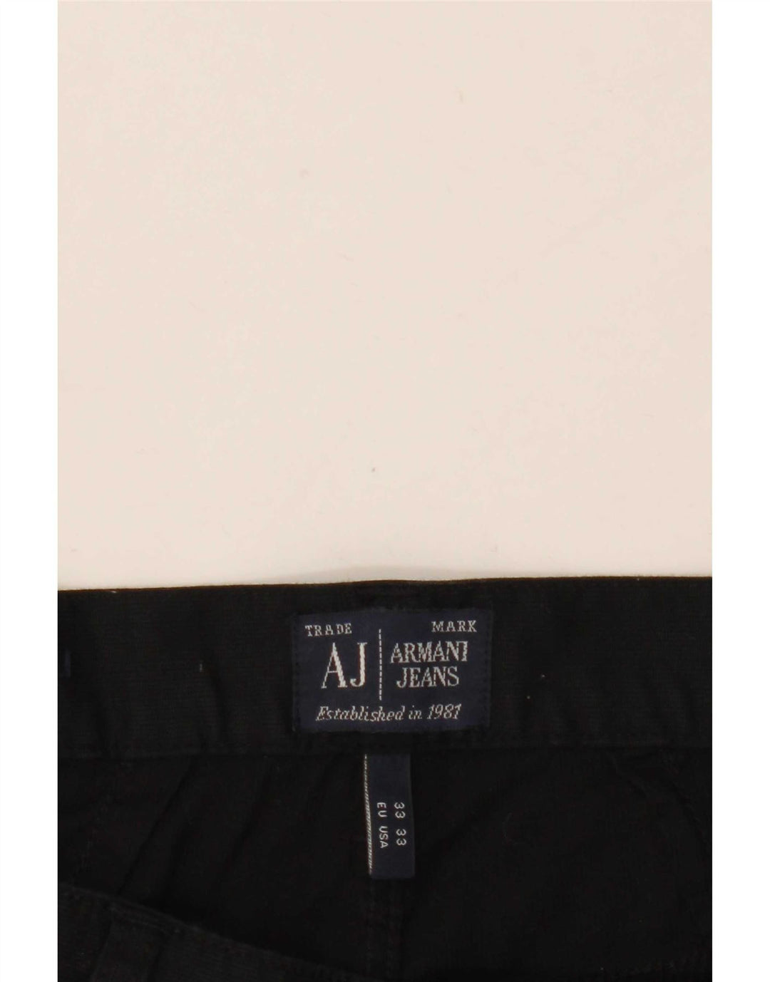 Pantaloni casual regolari da uomo Armani W33 L27 cotone nero