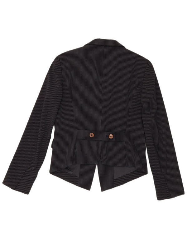 Max & Co. Womens 2 Button Blazer Jacket UK 14 Large Black Pinstripe