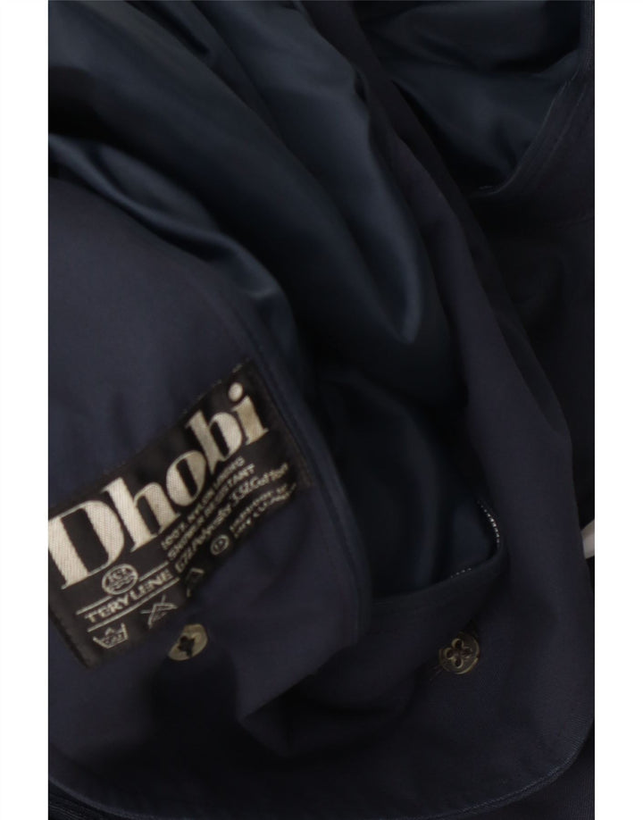 Dhobi Mens Overcoat UK 38 Medium Navy Blue Polyester