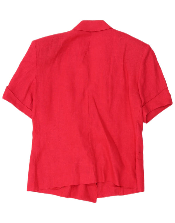 Vintage mujer manga corta doble pecho Blazer chaqueta IT 48 XL rojo
