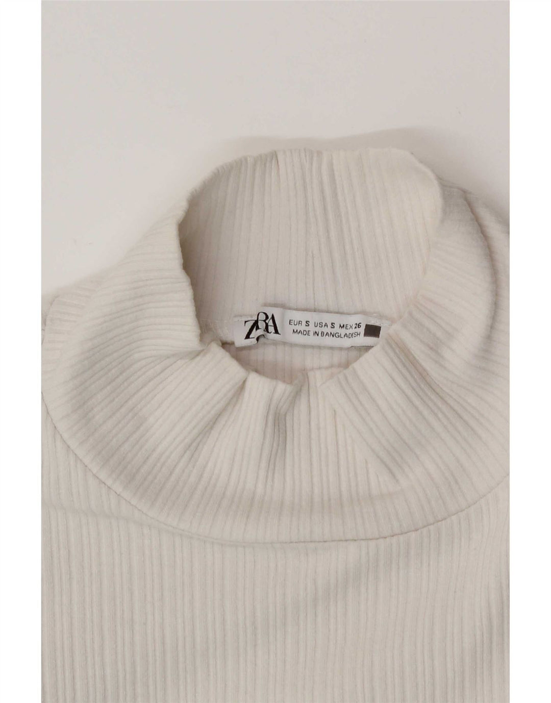 Zara Mujer Crop Top UK 8 Small Blanco