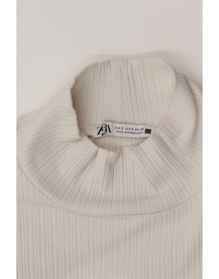 Zara Mujer Crop Top UK 8 Small Blanco