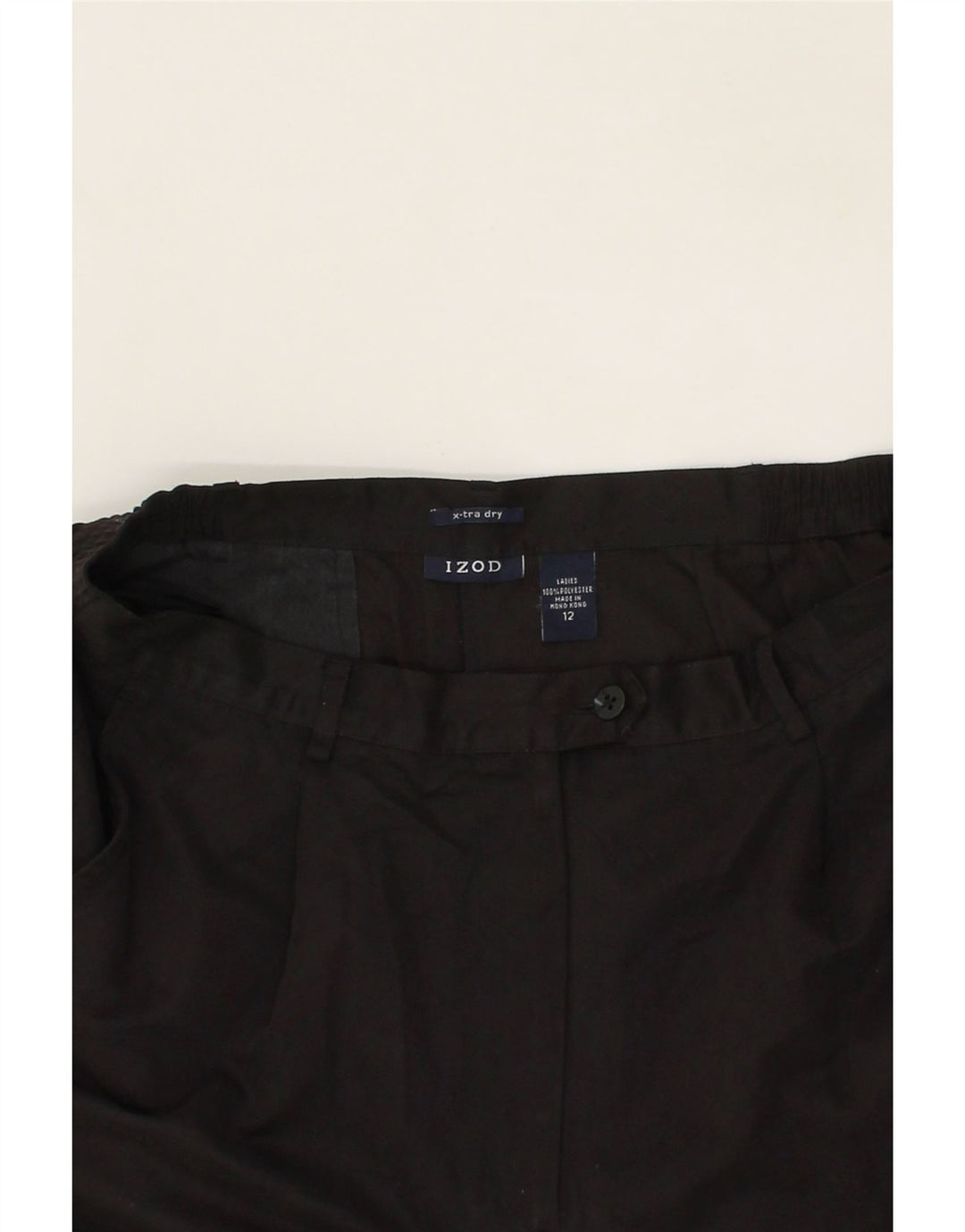 IZOD Womens Straight Suit Trousers US 12 Large W32 L28 Black Polyester Vintage Izod and Second-Hand Izod from Messina Hembry 