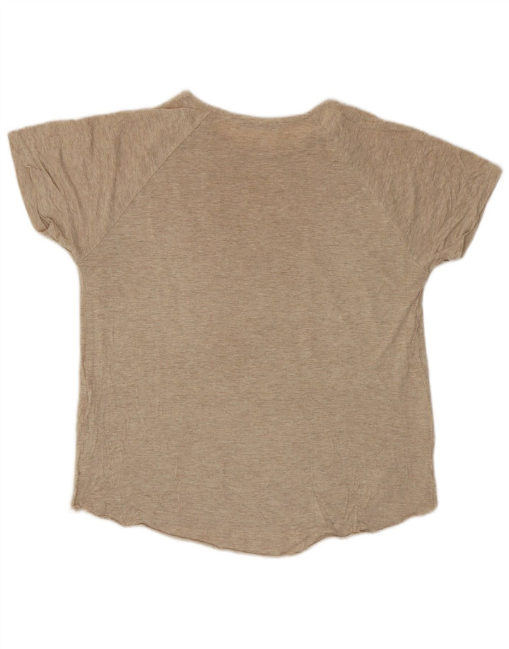 Zara Womens Graphic T-Shirt Top UK 10 Small Beige