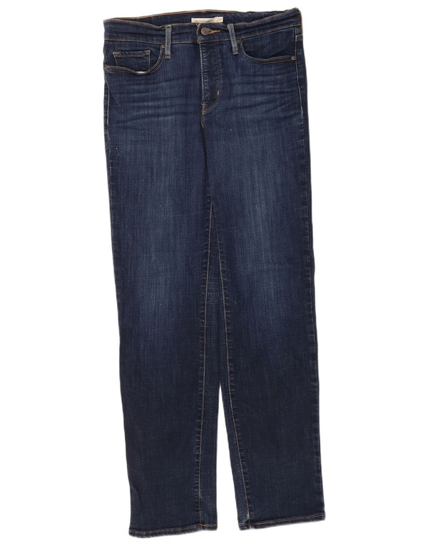 Levi's Damen 314 Shaping Straight Jeans W29 L32 Marineblaue Baumwolle