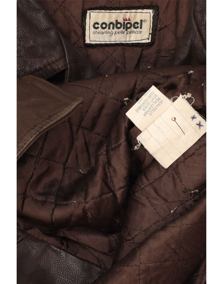 Conbipel Veste en Cuir Croisé Femme IT 48 XL Cuir Marron