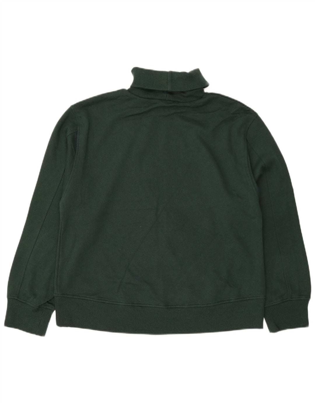 Suéter feminino ZARA com gola redonda e algodão verde médio 14