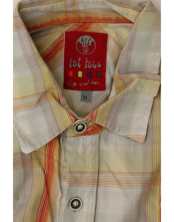 FAT FACE Mens Short Sleeve Shirt Medium Yellow Check Cotton Vintage Fat Face and Second-Hand Fat Face from Messina Hembry 