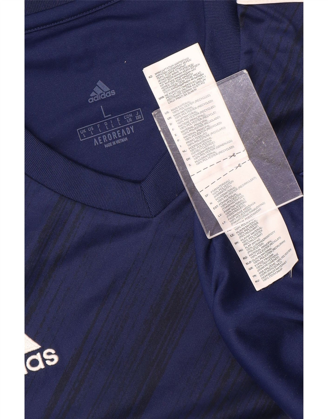 Adidas Mens Aeroready T-Shirt Top Large Navy Blue Polyester
