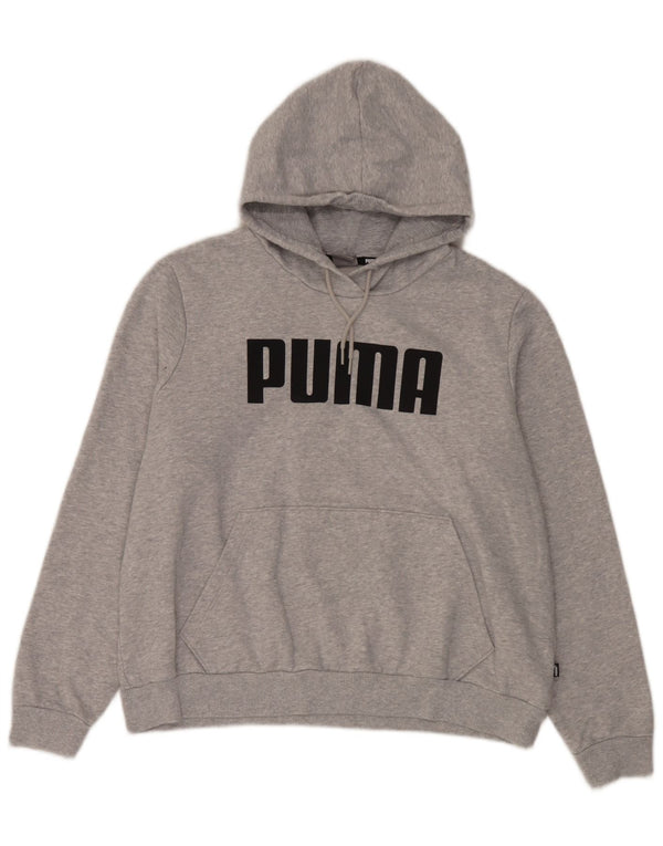 Pulover cu glugă supradimensionat cu grafic Puma pentru femei UK 18 XL, bumbac cu pete gri