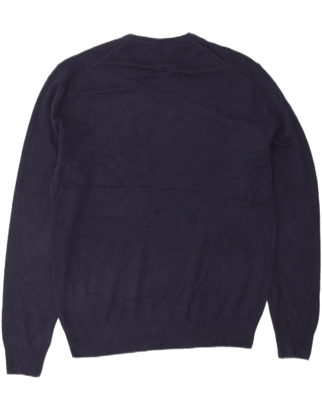 POLO RALPH LAUREN Mens V-Neck Jumper Sweater Medium Navy Blue Wool