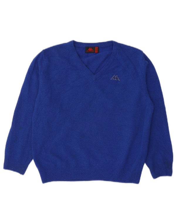 Πουλόβερ Kappa Boys V-Neck Jumper 7-8 ετών Μεσαίο μπλε Lambswool