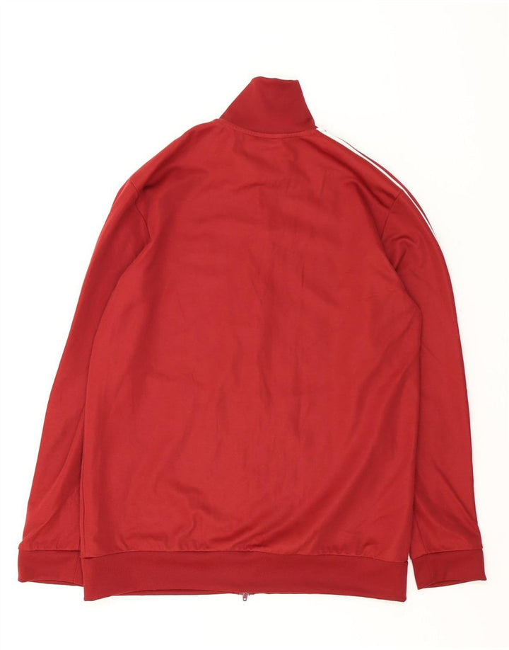 Adidas Mens Tracksuit Top Jacket Large Burgundy Polyester