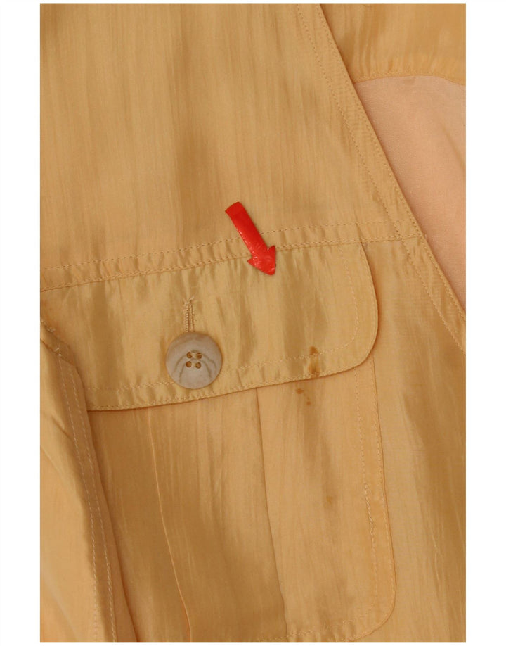 Krizia Womens Sleeveless Cardigan Top IT 40 Small Yellow Silk