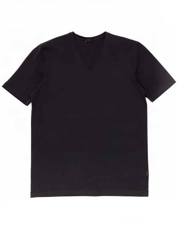 Camiseta masculina Hugo Boss grande algodão azul marinho