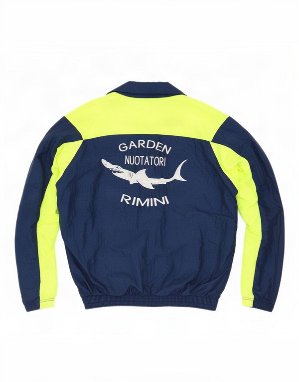 Vintage Mens Graphic Tracksuit Top Jacket Large Green Colourblock