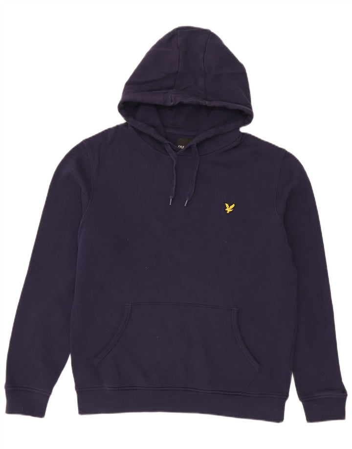 Lyle & Scott Ανδρικά φούτερ με κουκούλα, μεσαίο μπλε βαμβακερό