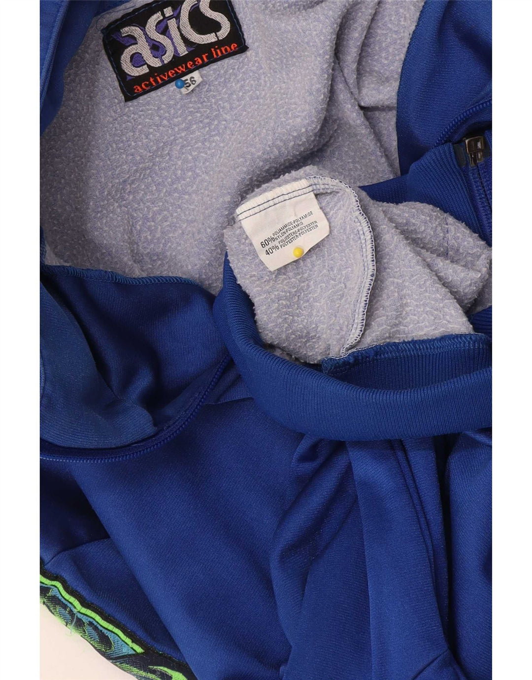 Asics Mens Graphic Tracksuit Top Jacket IT 56 2XL Blue Polyamide