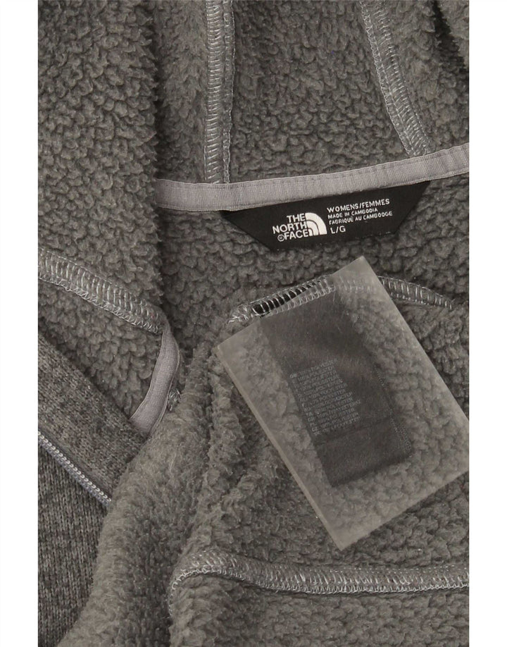 The North Face Womens Hooded Utility Jacket UK 14 Large Grey Flecked