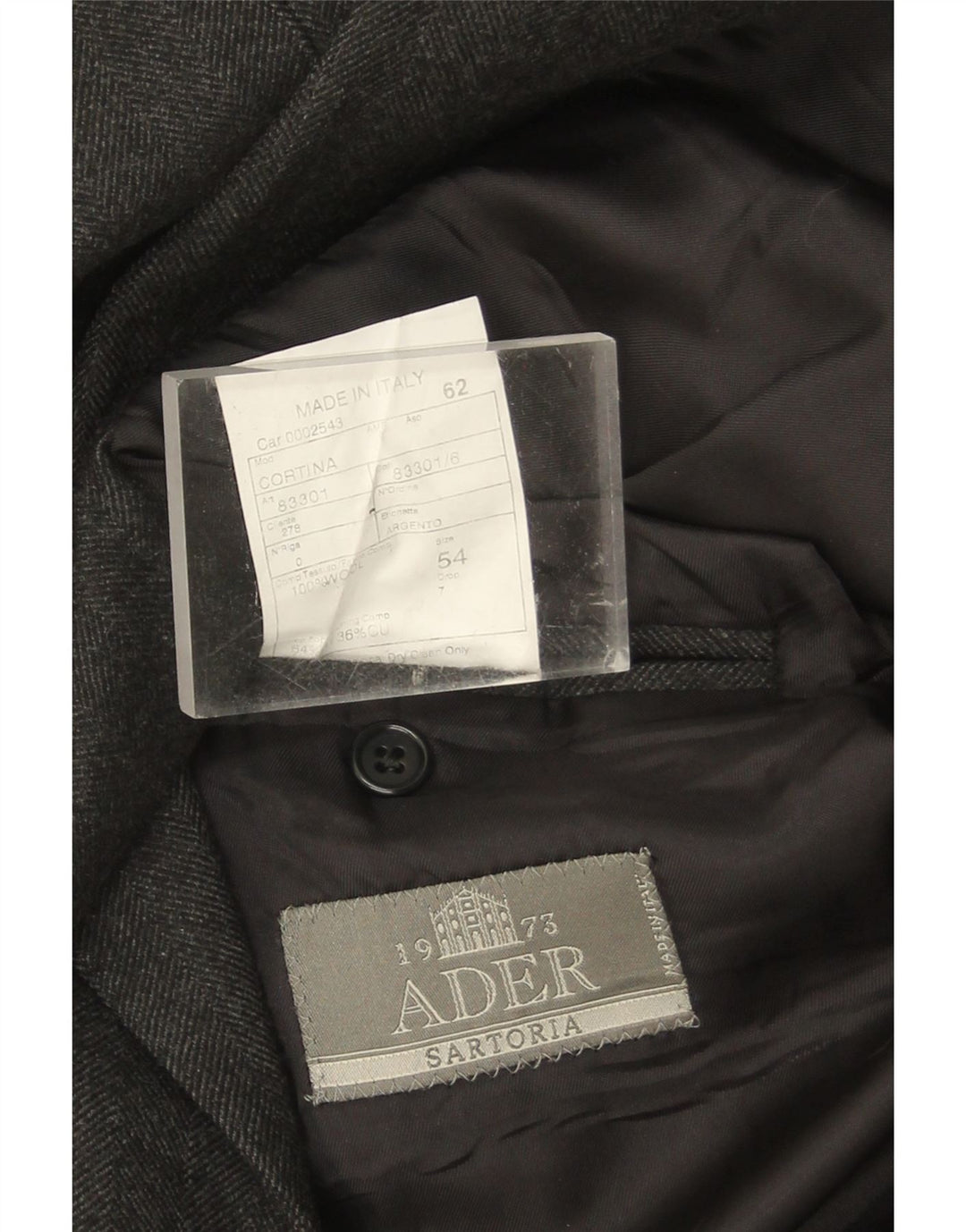 Ader Manteau Double Boutonnage Homme IT 54 2XL Gris Laine