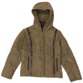 Jack Wills Chaqueta acolchada con capucha para mujer UK 10 Small Caqui Poliéster a rayas