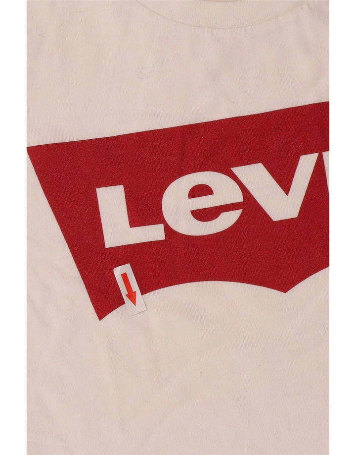Levi's Womens Graphic T-Shirt Top UK 12 Medium White