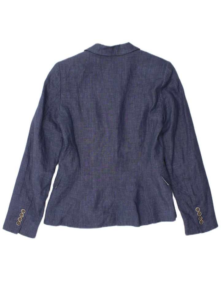 ZARA Dame 1 Knap Blazer Jacket UK 10 Lille Blå