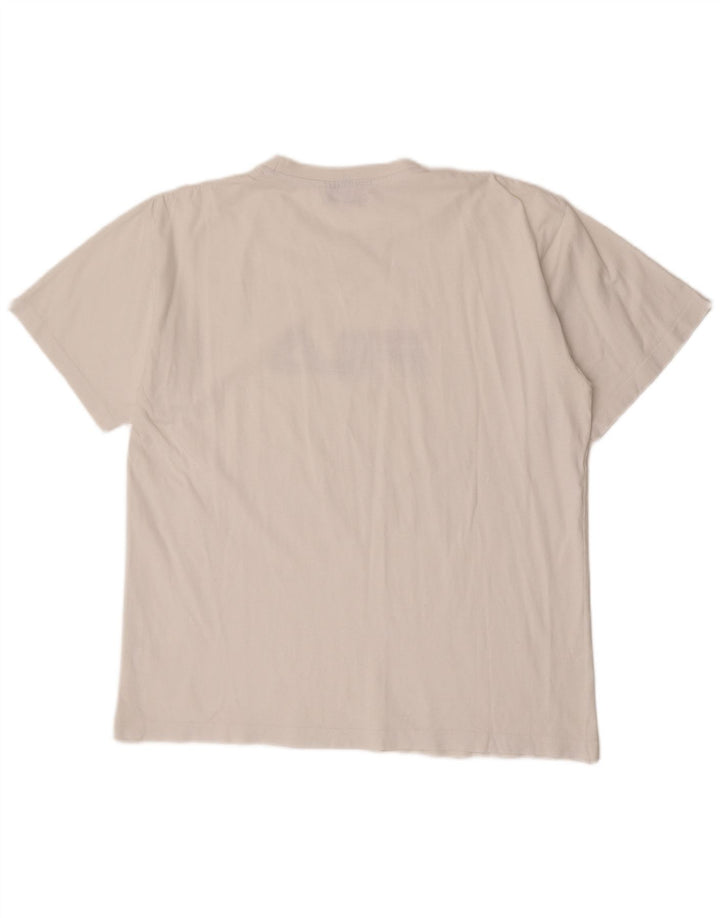 Fila Mens Graphic T-Shirt Top Large White