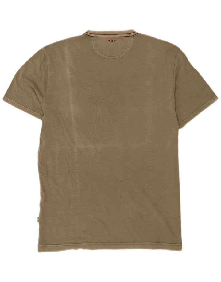 Napapijri Mens Geographic Graphic T-Shirt Top Medium Khaki