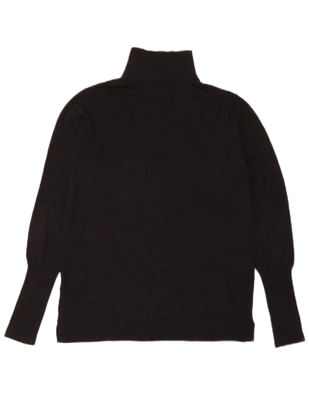 Zara Womens Turtle Neck Jumper Sweater UK 14 Large Black Modal