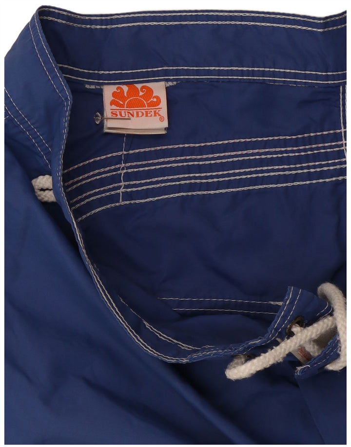 Sundek Mens Swimming Shorts Medium Blue Striped Nylon