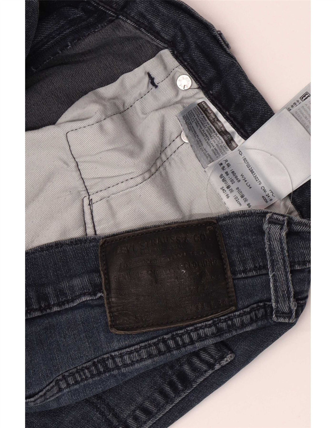 Levi's Mens 512 Slim Jeans W34 L34 Blue Cotton