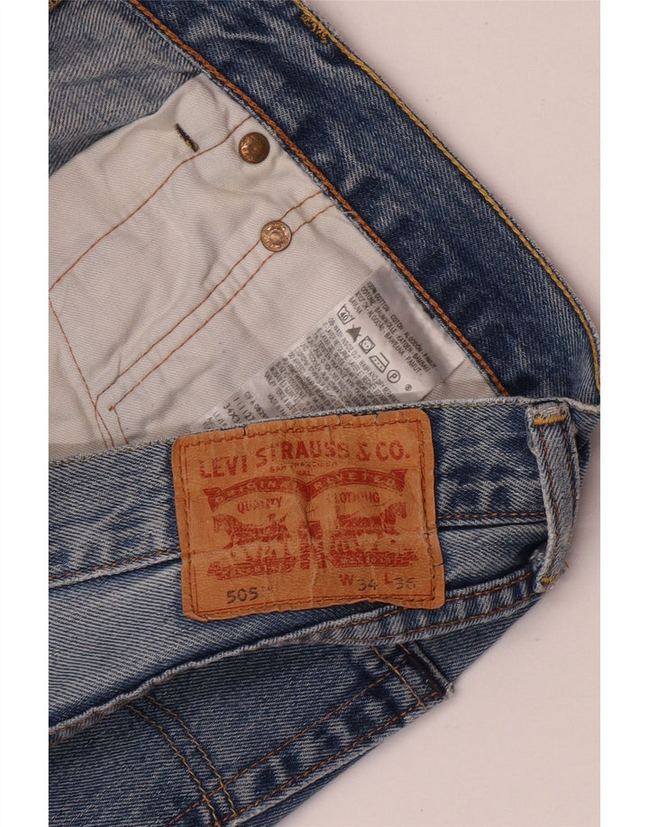 Levi's Herren 505 Straight Jeans W34 L32 Blaue Baumwolle