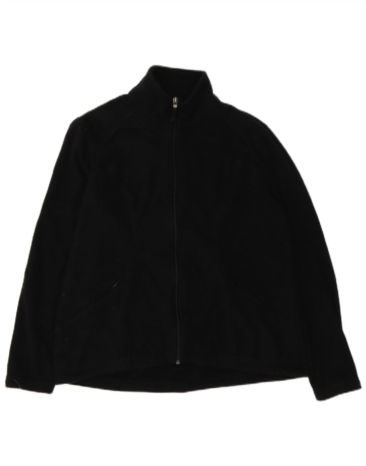 Marks & Spencer Womens Fleece Jacket UK 16 Large Black Polyester