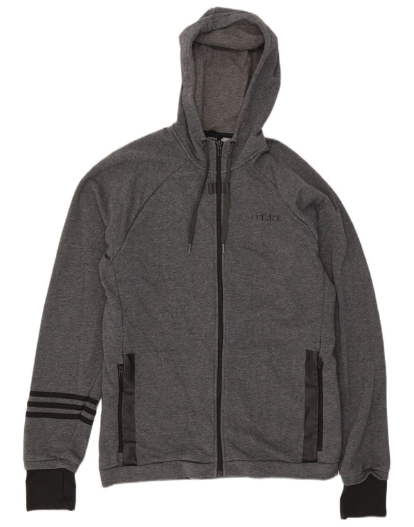Adidas Herre Climalite Hættetrøje Sweater med lynlås Large Grå Colourblock Bomuld