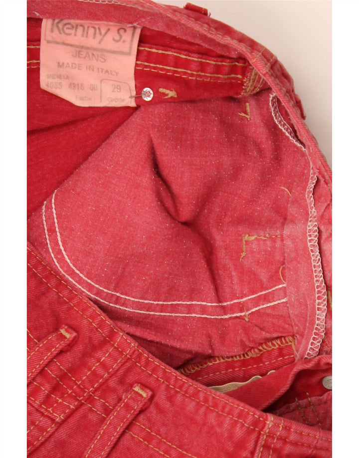 KENNY Womens High Waist Denim Shorts W29 Medium Red Cotton Vintage Kenny and Second-Hand Kenny from Messina Hembry 