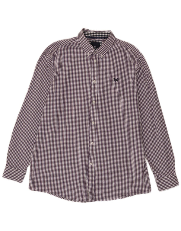 Crew Clothing Mens Classic Fit Shirt Large Purple Gingham Cotton