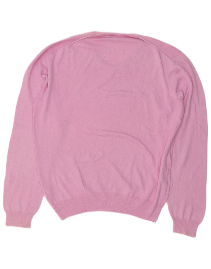 Brooksfield Herre V-hals sweater IT 48 Medium Pink Bomuld