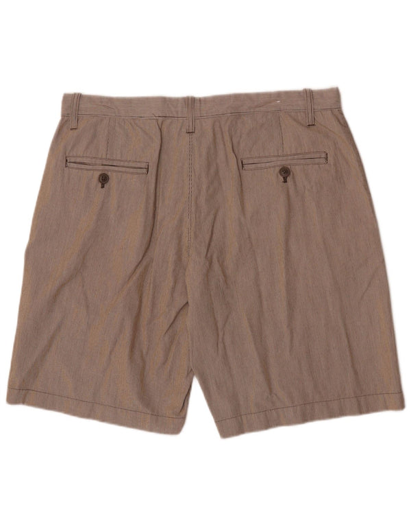 Gap Mens Chino Shorts W34 Large Beige Pinstripe Cotton