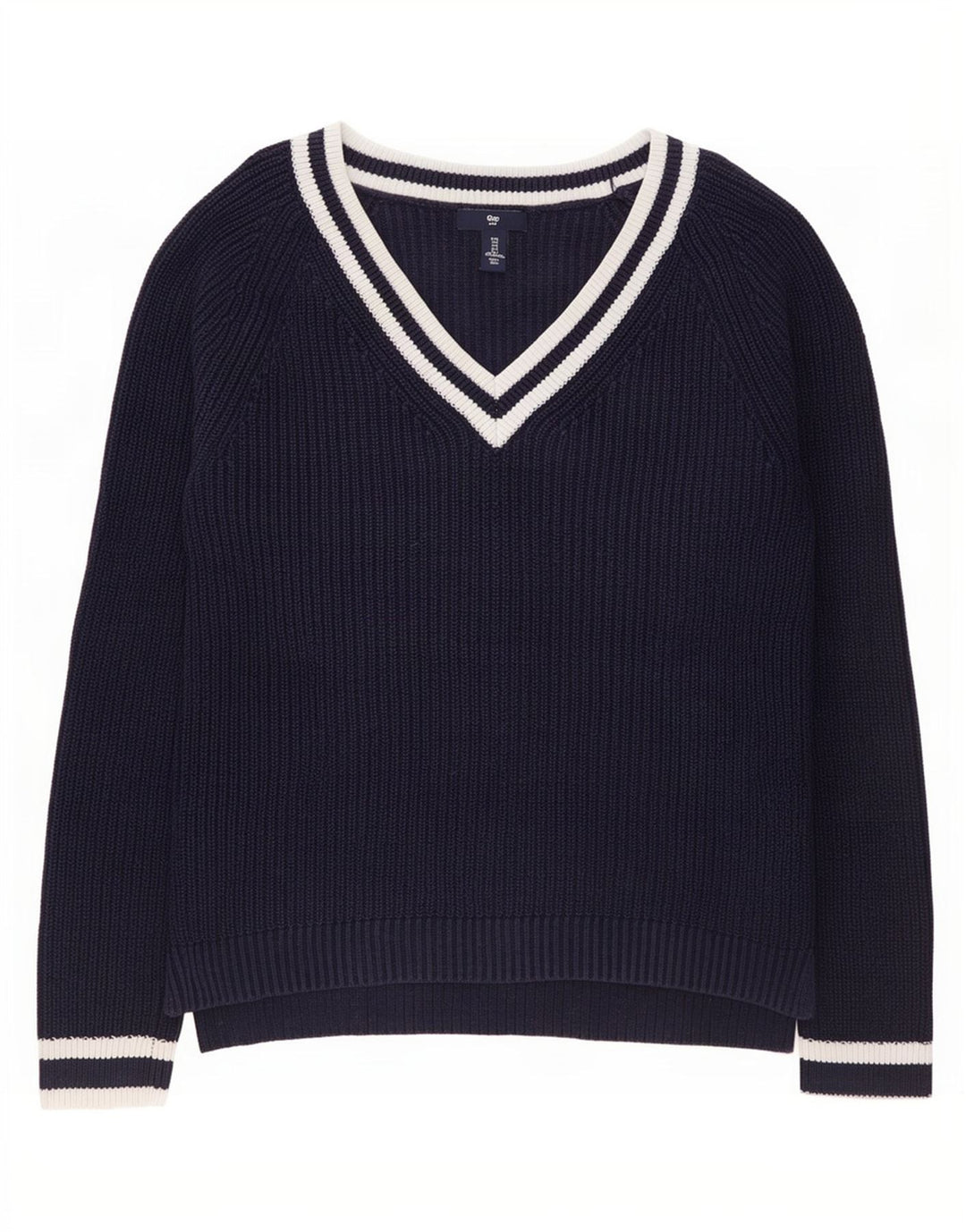 Sweter damski Gap z dekoltem w kształcie litery V, UK 10, mały, granatowy