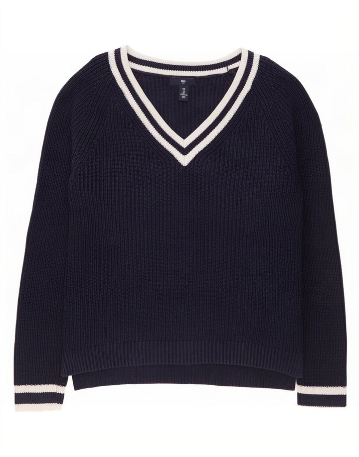 Sweter damski Gap z dekoltem w kształcie litery V, UK 10, mały, granatowy