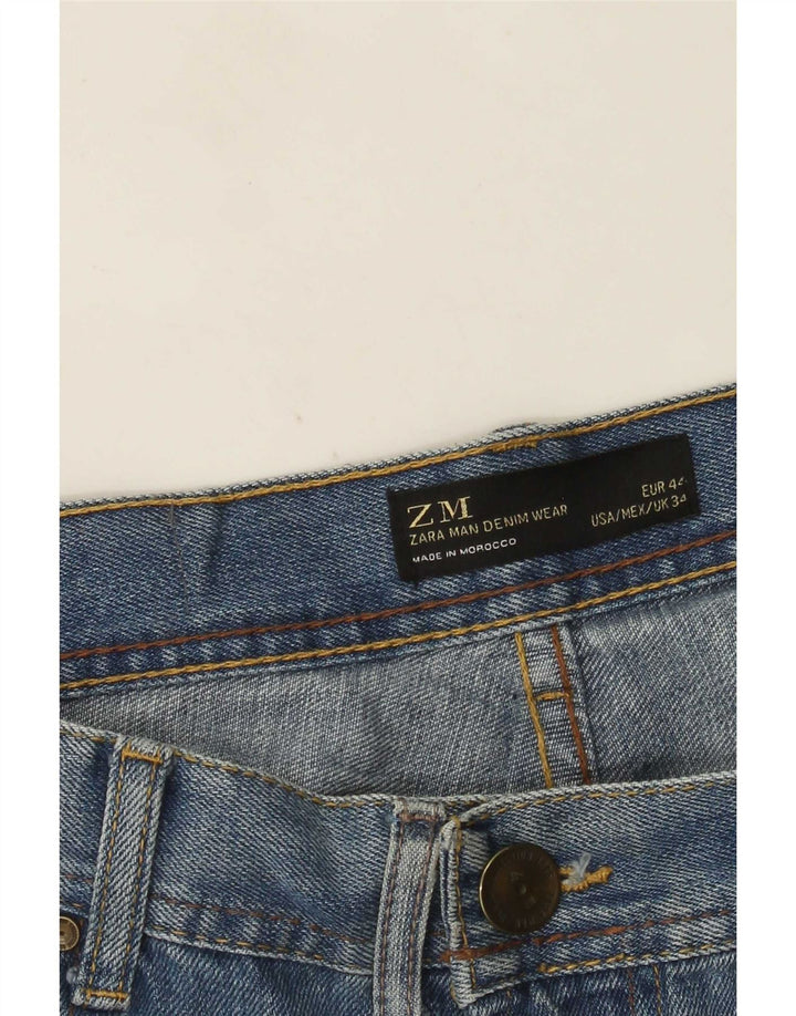 Zara Mens Straight Jeans EU 34 Large W34 L31 Blue
