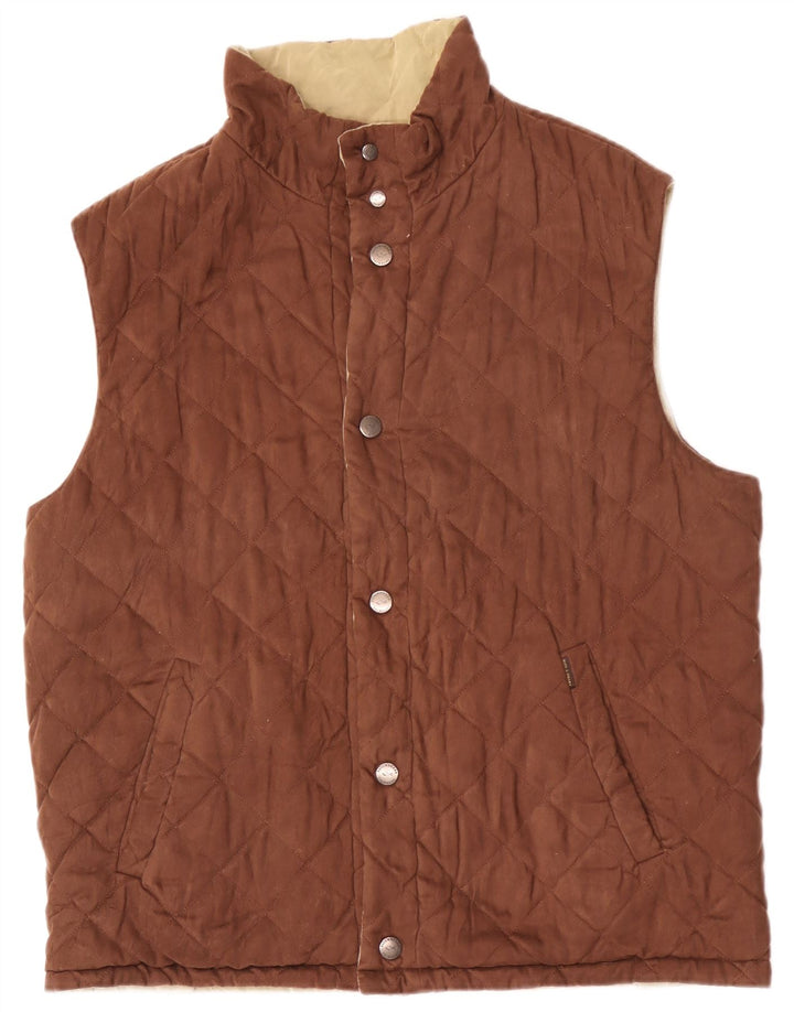 Paul & Shark Mens Quilted Gilet UK 40 Large Brown