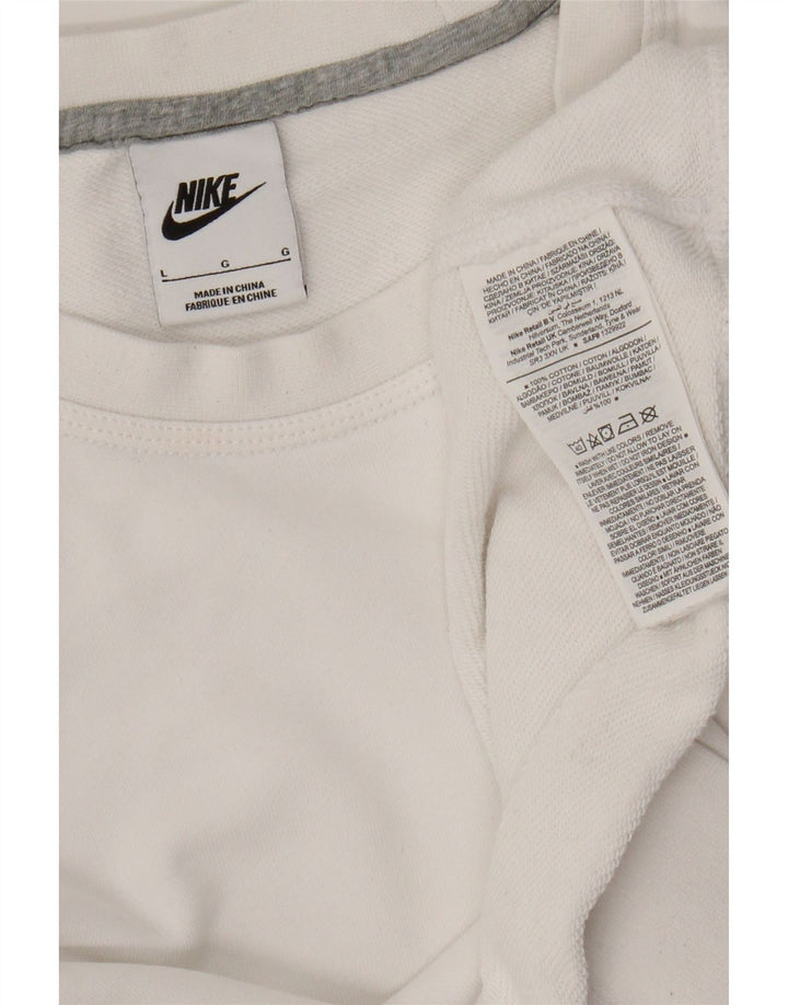 Felpa da donna Nike Jumper UK 16 grande cotone bianco
