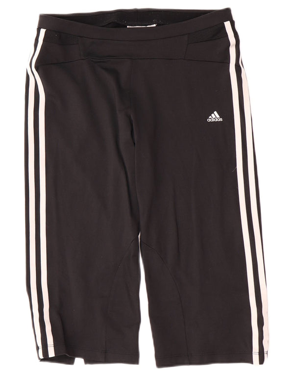 Adidas Womens Capri Tracksuit Trousers UK 12 Medium Black Nylon