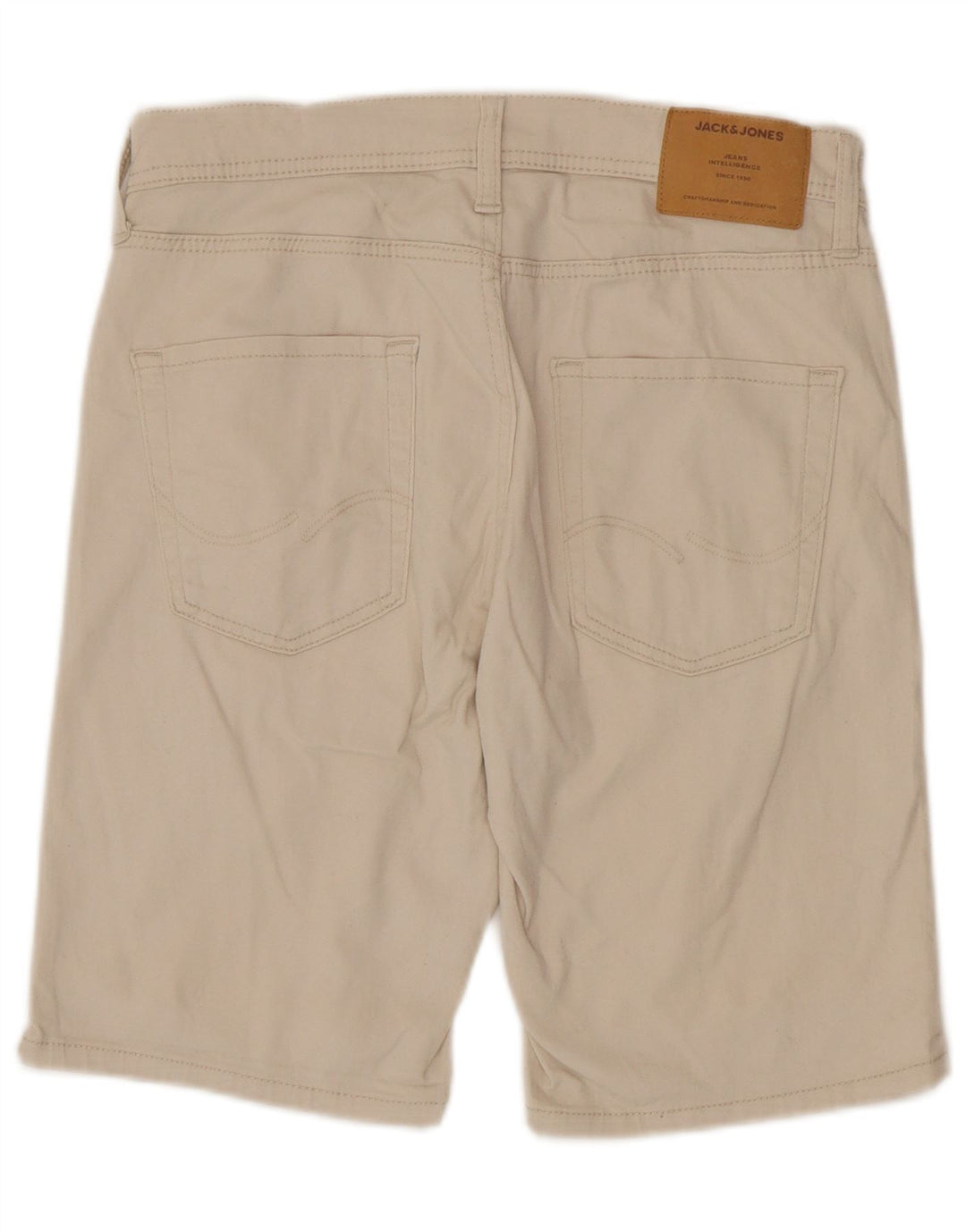 Jack & Jones Mens Regular Casual Shorts Small W29 Beige Cotton