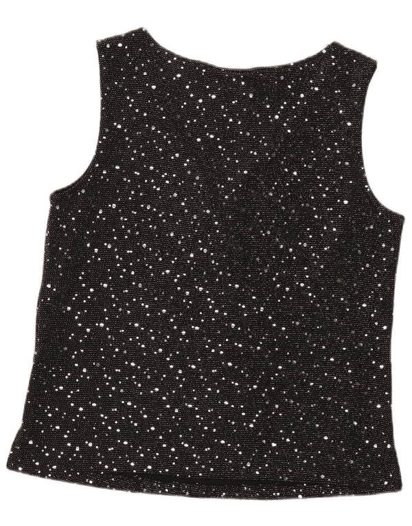 Camicetta senza maniche da donna Wallis UK 14 Nylon maculato nero medio